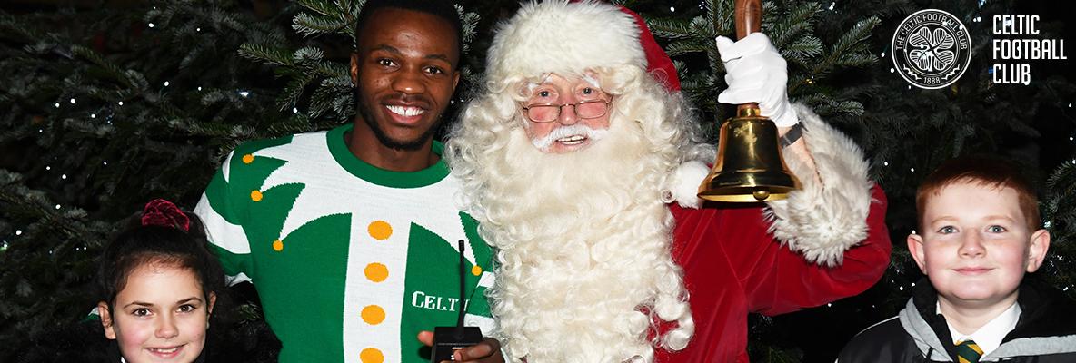Boli Bolingoli switches on the Lennoxtown Christmas lights