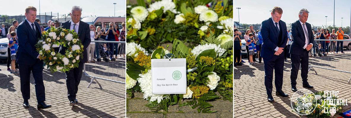 Neil Lennon and Peter Lawwell pay respect to Fernando Ricksen