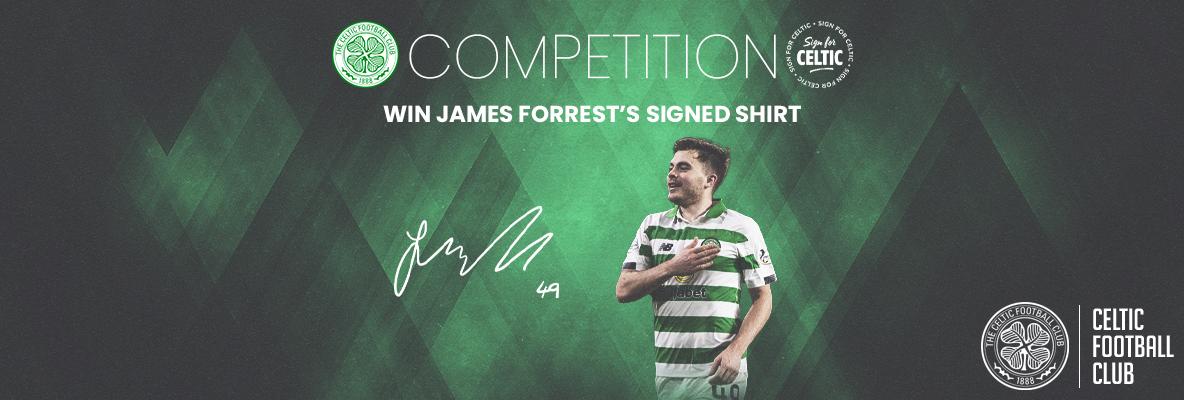 Don’t miss the chance to win a James Forrest signed shirt
