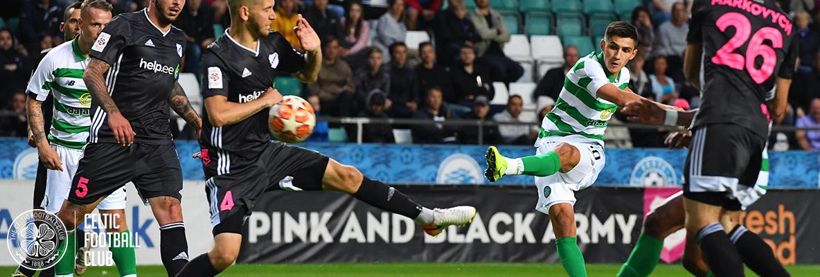 Marian Shved hits debut goal as Celtic cruise to victory in Estonia