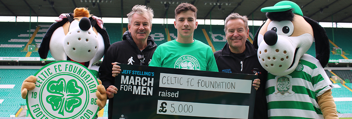 Celtic FC Foundation make donation to Jeff Stelling’s March For Men